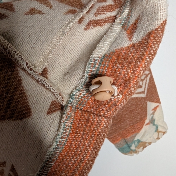 New In Aztec Southwest Print Quarter Zip Pullover Sweater S Cream Rust - Picture 6 of 9